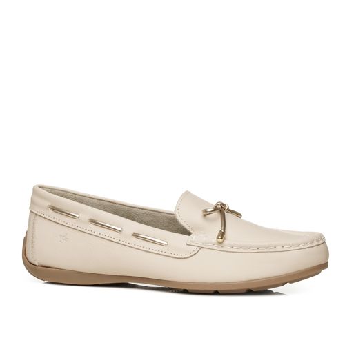 Mocassim Pegada Feminino em Couro Off White 249010-01