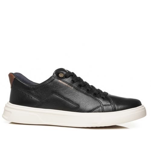 Tênis Casual Pegada Masculino em Couro Preto 112951-04