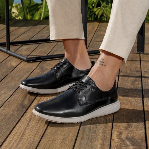 Sapato Casual Pegada Masculino em Couro Preto 122403-01