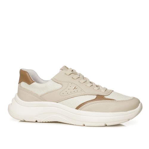 Tênis Pegada Feminino em Couro Off White 211452-04