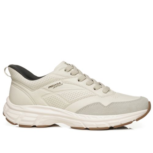 Tênis Casual Pegada Masculino em Couro Milk 114151-02