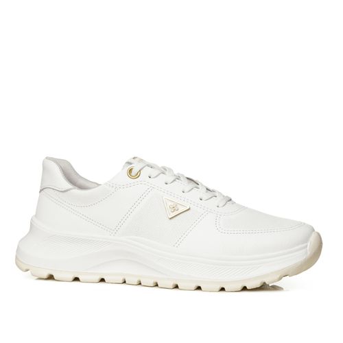 Tênis Pegada Feminino em Couro Branco 210203-01