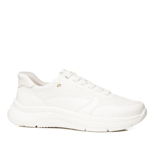 Tênis Pegada Feminino em Couro Branco 211453-01