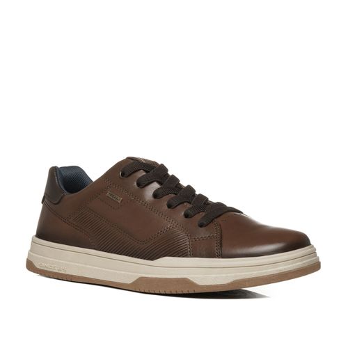 Tênis Casual Pegada Masculino em Couro Pinhão 115103-03