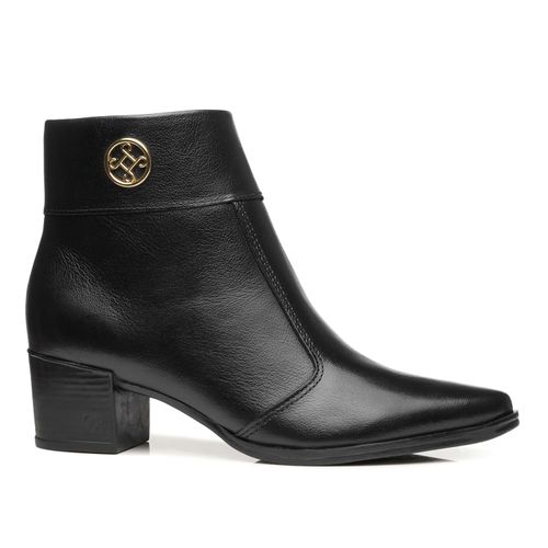 Bota Pegada Feminina em Couro Preto Cano Curto 280512-05