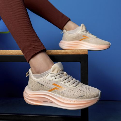 Tênis Esportivo Pegada Feminino em Tecido Creme 292101-01