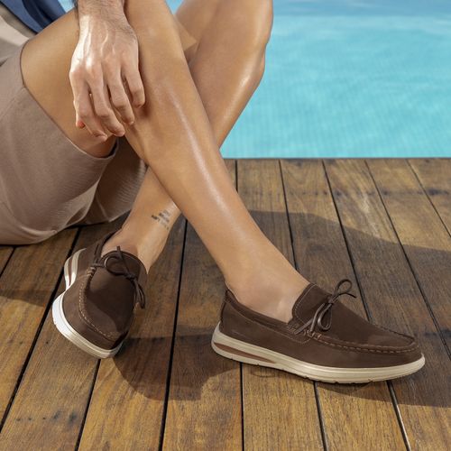 Mocassim Pegada Masculino em Couro Chocolate 142503-06