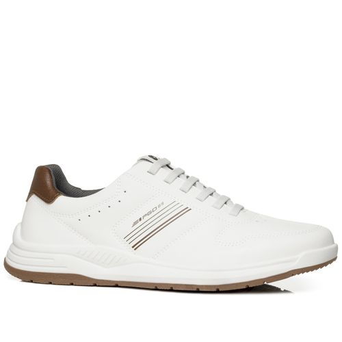 Sapatênis Pegada Masculino em Microfibra Branco 170202-01
