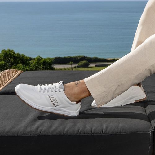Sapatênis Pegada Masculino em Microfibra Branco 170202-01