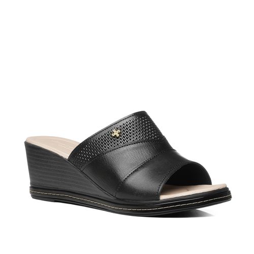 Tamanco Pegada Feminino em Couro Preto 233962-05
