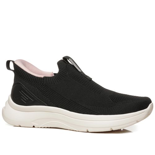 Tênis Esportivo Pegada Feminino em Tecido Preto 291402-03