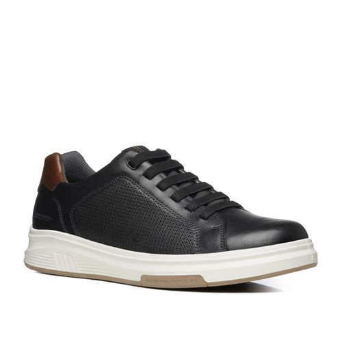 Tênis Casual Pegada Masculino em Couro Preto 112301-08