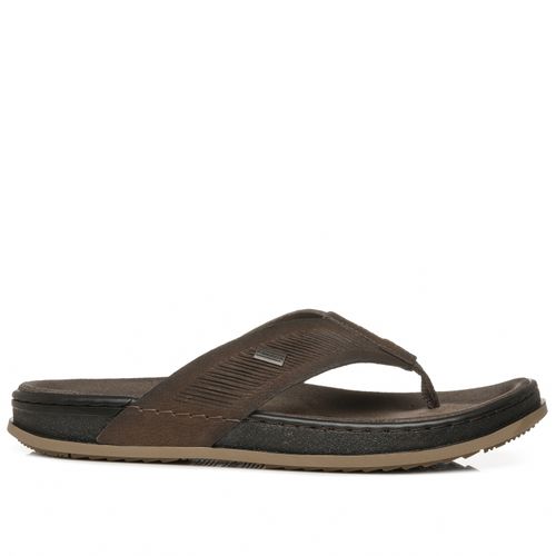 Chinelo Pegada Masculino em Couro Chocolate 134805-06
