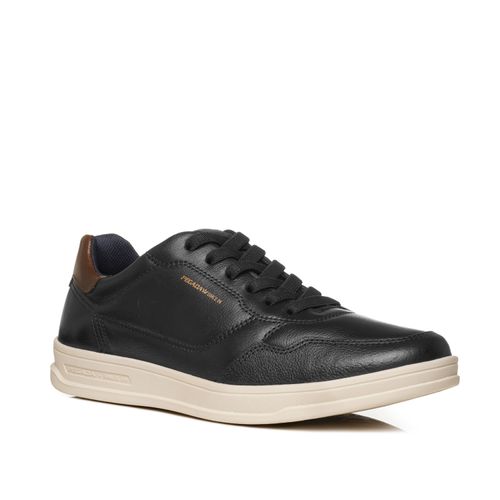 Sapatênis Pegada Masculino em Couro Preto 110301-04