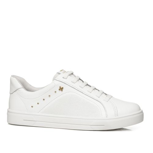 Tênis Pegada Feminino em Couro Branco 211166-01