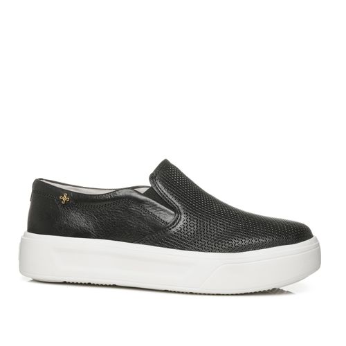 Tênis Pegada Feminino em Couro Preto 211229-03